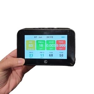 GLJ Air Quality Monitor, 12 in 1 Independent Sensor, Real-Time Record